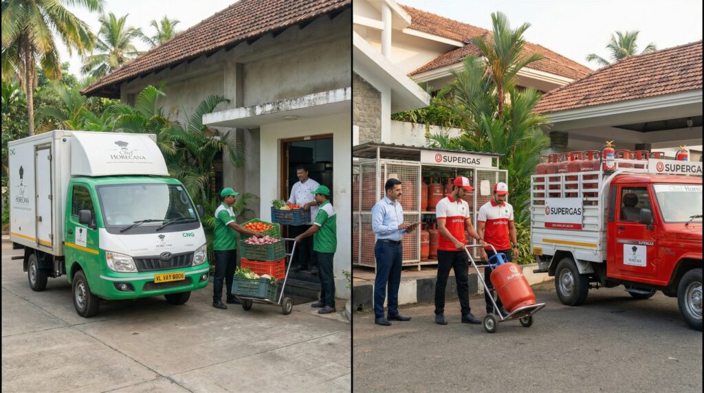 Complete HORECA Supplier in Kozhikode & Malappuram: Vegetables + Supergas 3 kitchen