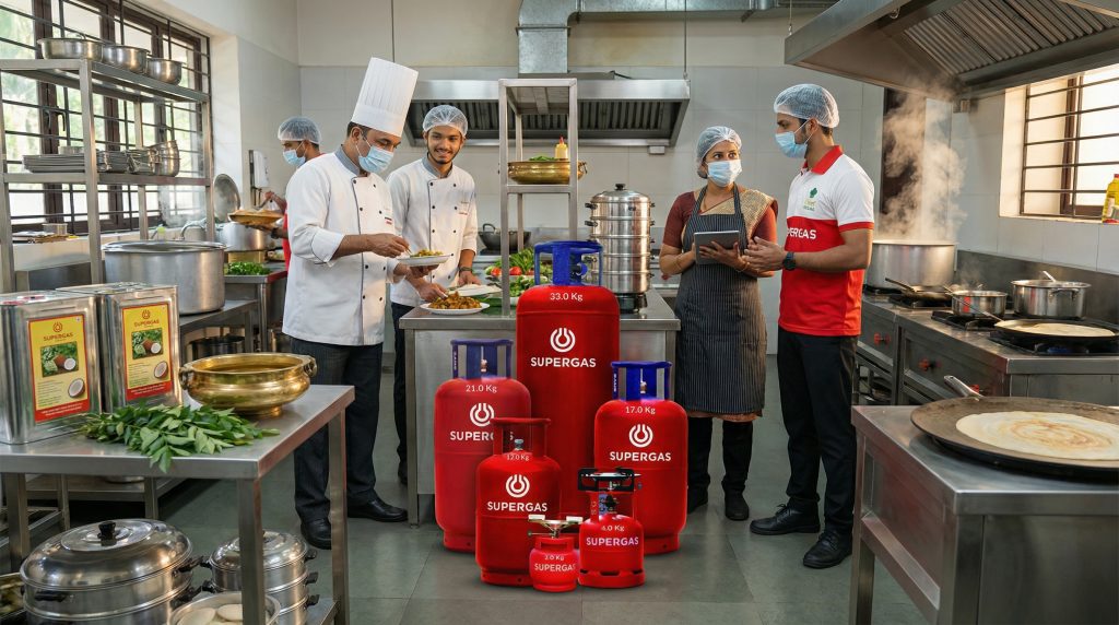 Complete HORECA Supplier in Kozhikode & Malappuram: Vegetables + Supergas 2 kitchen lpg