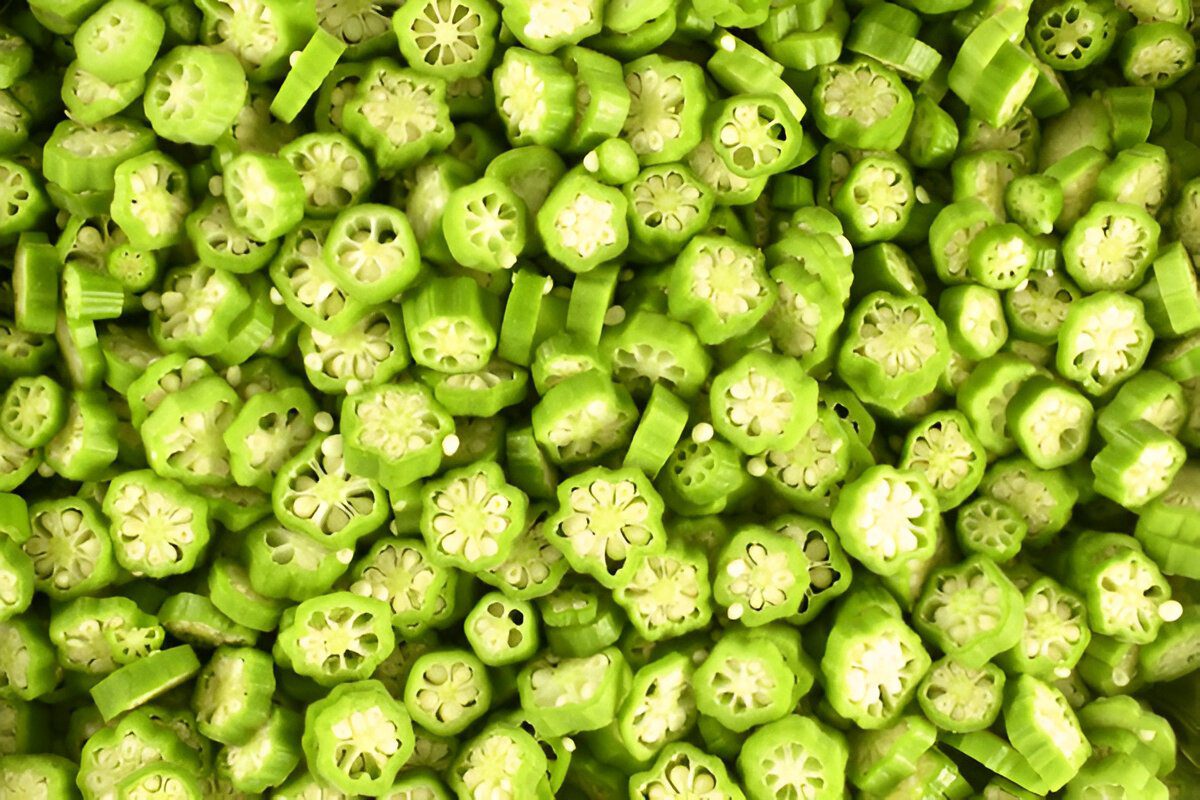 Chef Horecana Fresh Cut Ladies Finger (Okra) – Trimmed & Ready for Cooking 2 cut ladies finger