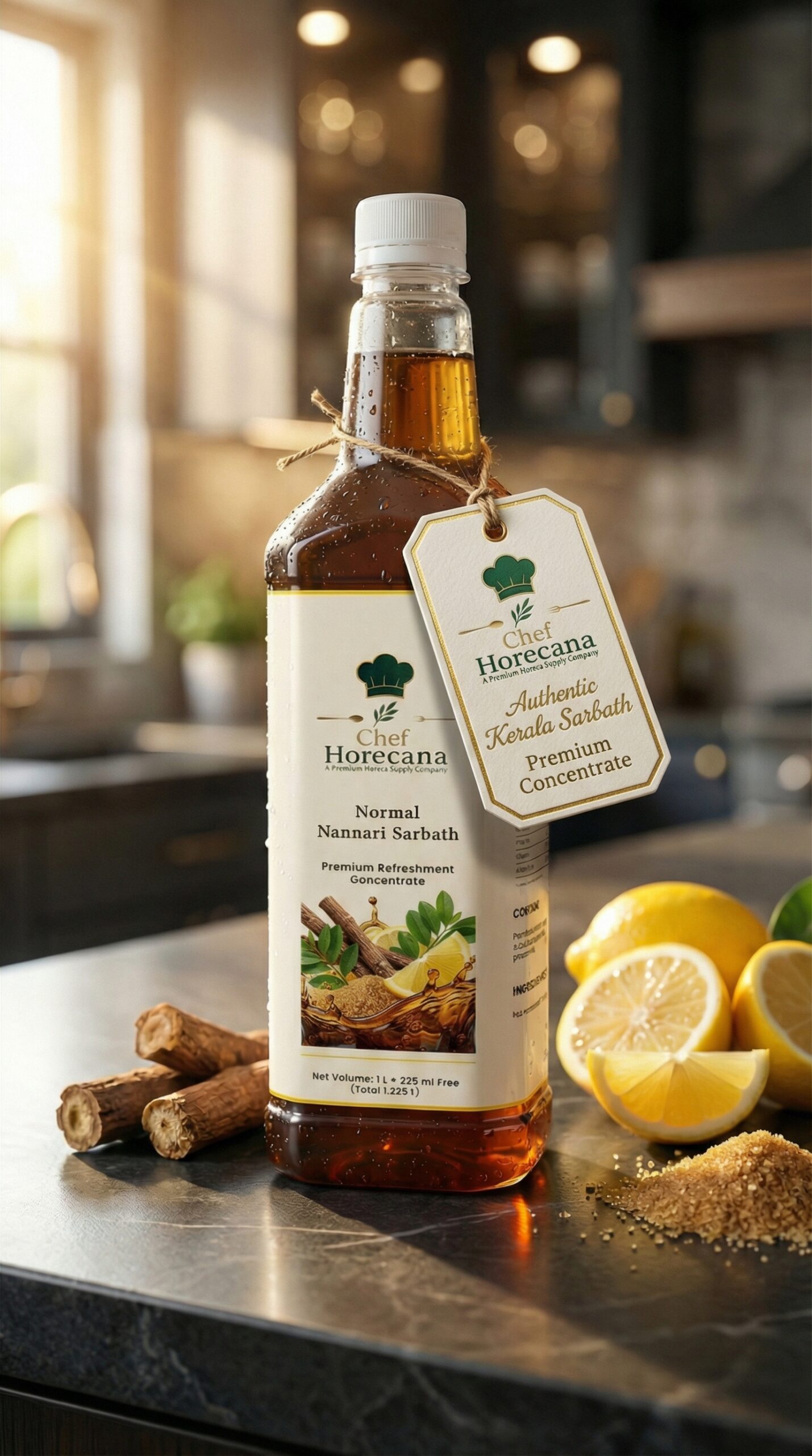 Premium Authentic Kerala Nannari Sarbath Concentrate – Ultimate Summer Cooling Syrup for Hotels, Catering & Retail | Chef HORECANA 750ml 2 Normal Nannari Sarbath