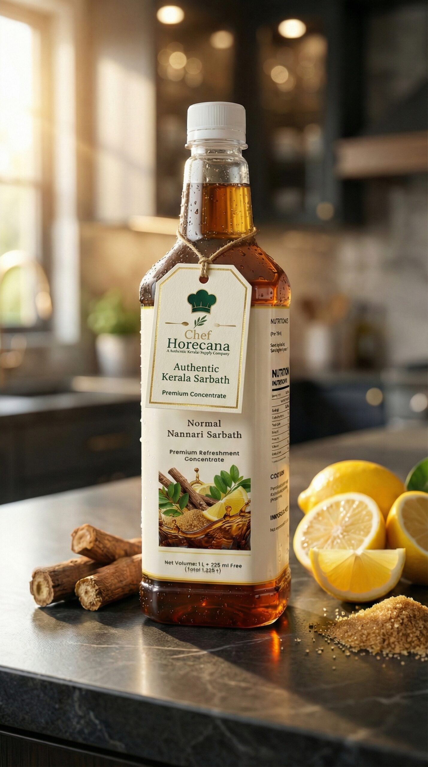 Premium Authentic Kerala Nannari Sarbath Concentrate – Ultimate Summer Cooling Syrup for Hotels, Catering & Retail | Chef HORECANA 750ml 1 Normal Nannari Sarbath